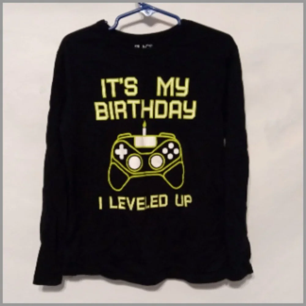 The Children's Place Boys Long Sleeve Gamer Birthday Shirt Size 5/6